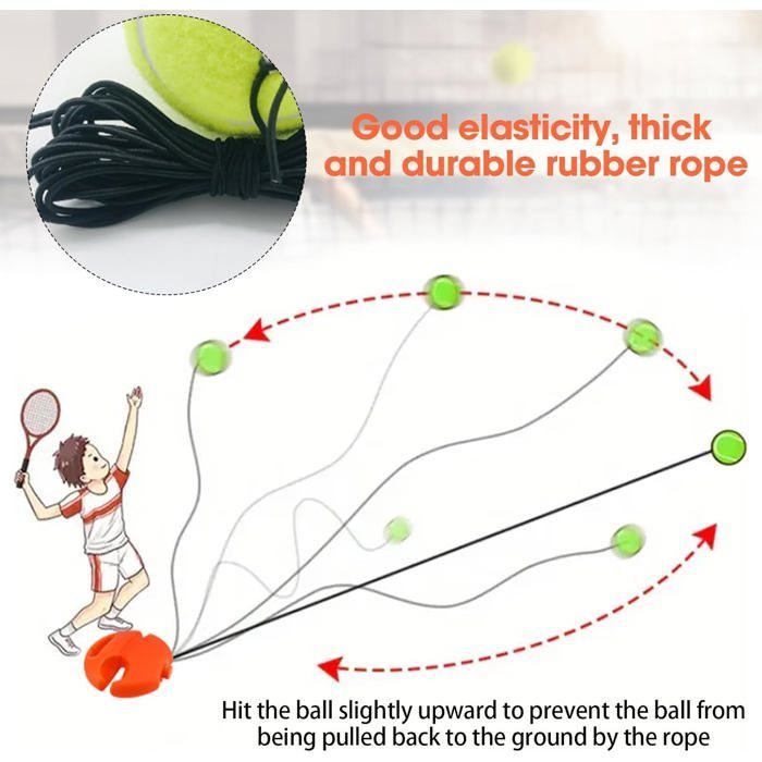 Entraîneur de Tennis avec 2 Balle de Tennis, Kit D'entraînement de Tennis, Tennis Trainer, Appareil de Sport innovant, Orange