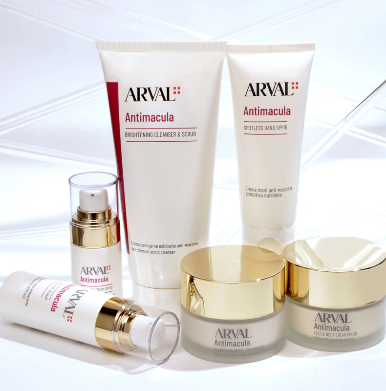 Creme facial e para pescoço Arval Antimacula FPS 30, antirrugas e antipigmentação.