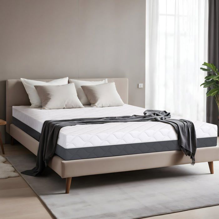 TANHK high-density memory foam mattress, 120x200cm, 20cm thick, firm, hypoallergenic, removable cover, made in Italy