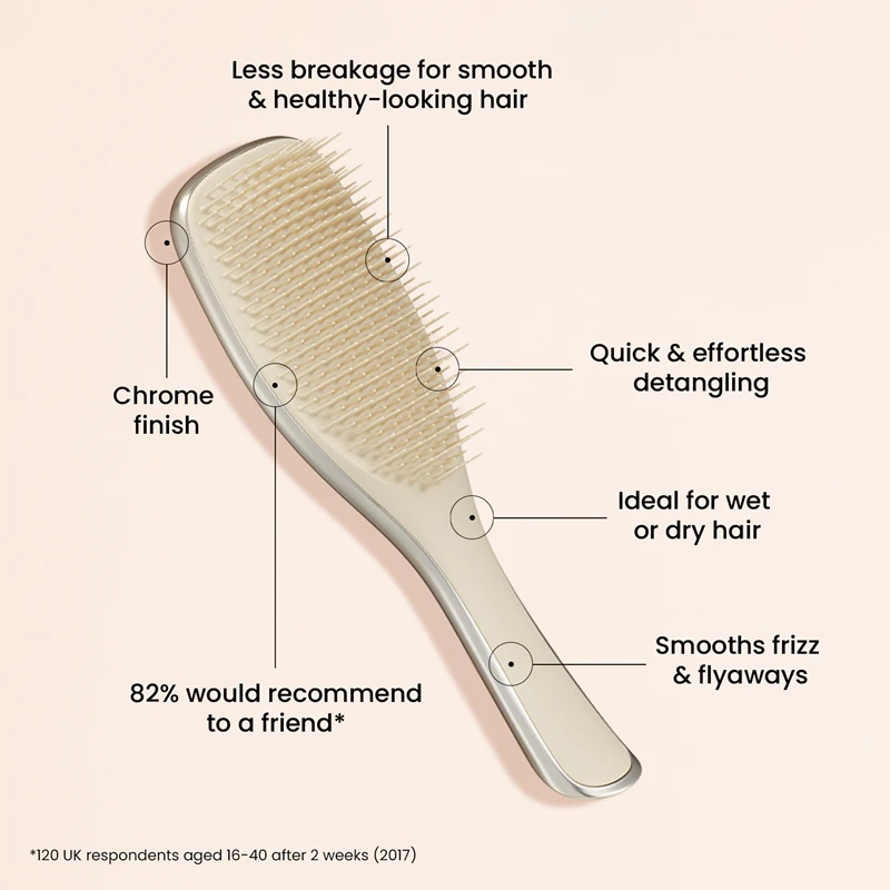 Tangle Teezer Ultimate Detangler kromirana ploska krtača za ravne in kodraste lase