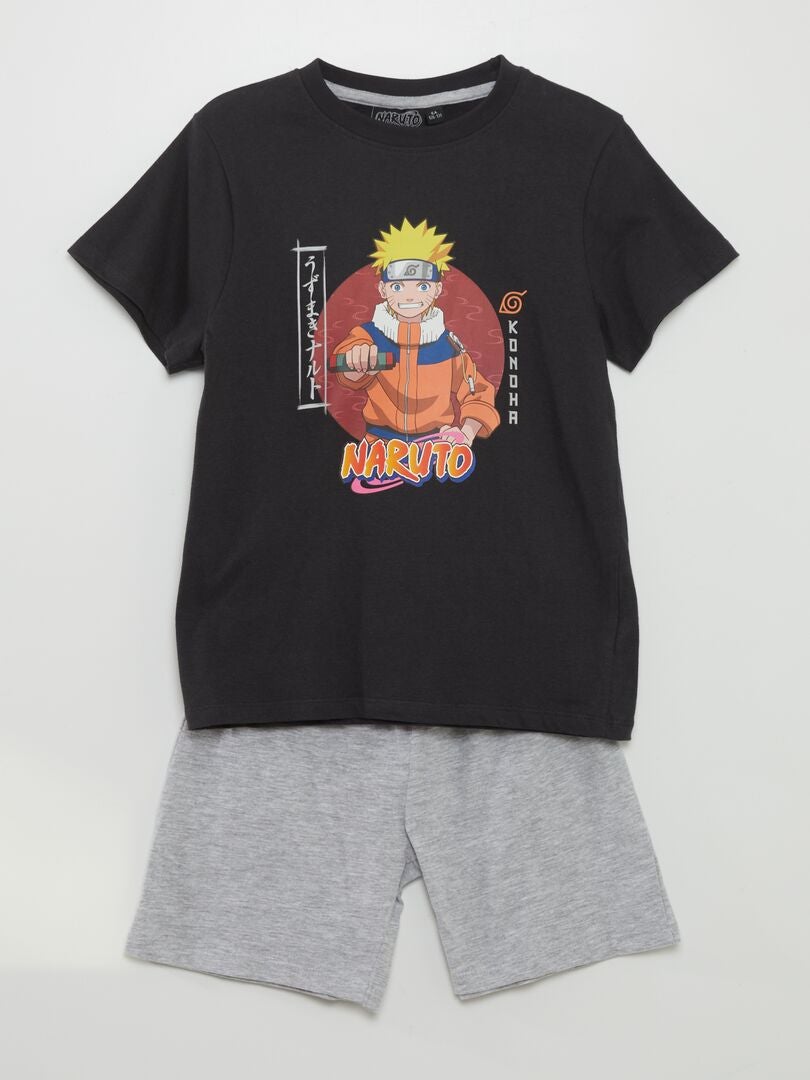 Naruto kort pysjamassett - 2 deler - SVART