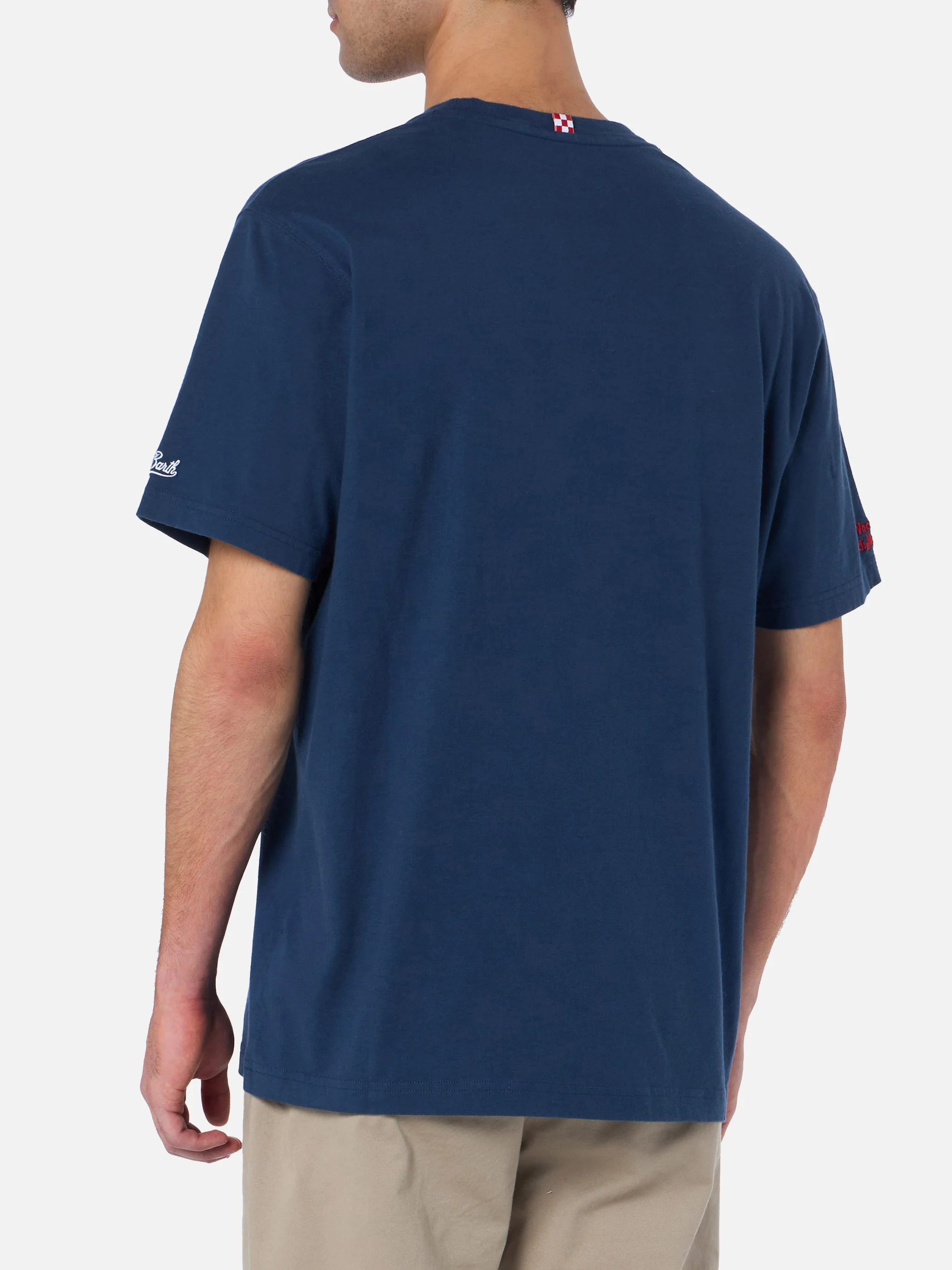 Camiseta Arnott para hombre | Azul, manga corta | Bordado 