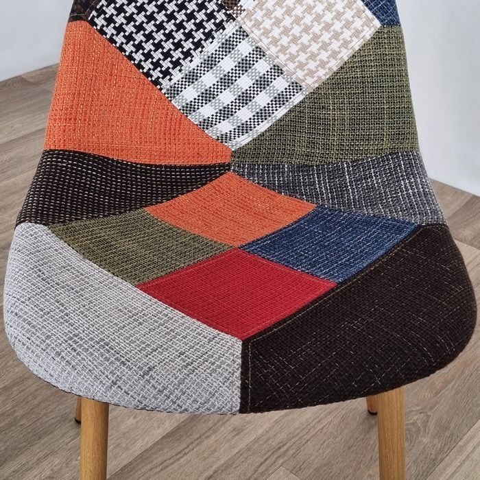Scandinavische patchwork stoffen stoel - Ela