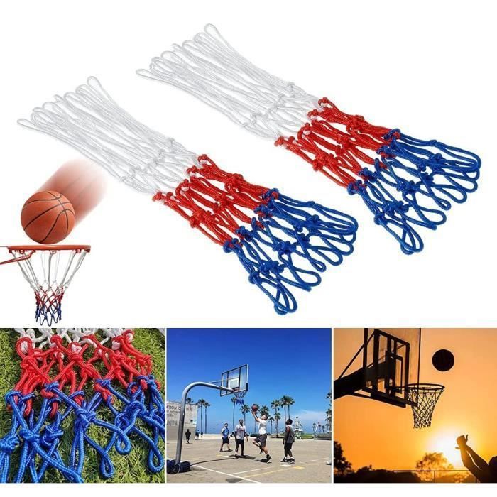 Red de baloncesto multicolor - Paquete de 2 - Nylon - 53 cm - Para interior/exterior