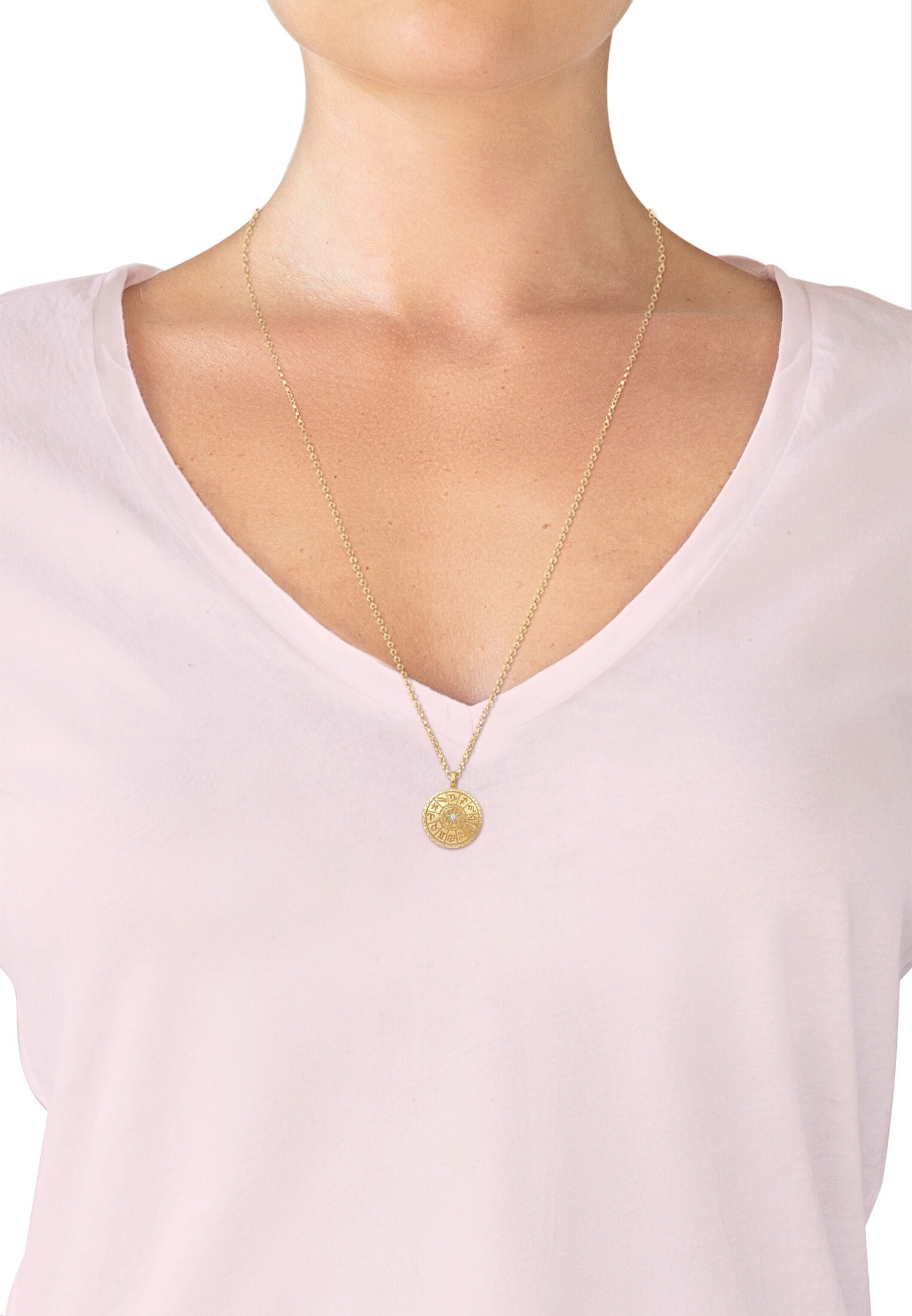 Elli Femmes Signe du zodiaque Astro avec cristaux en argent sterling 925 plaqué or