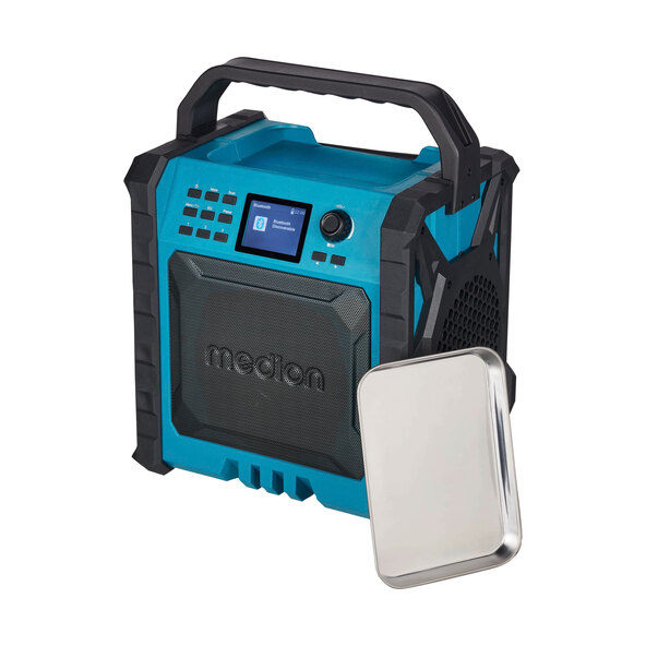 Hoogwaardige bouwplaatsradio, inclusief geïntegreerde powerbank (MD43896)