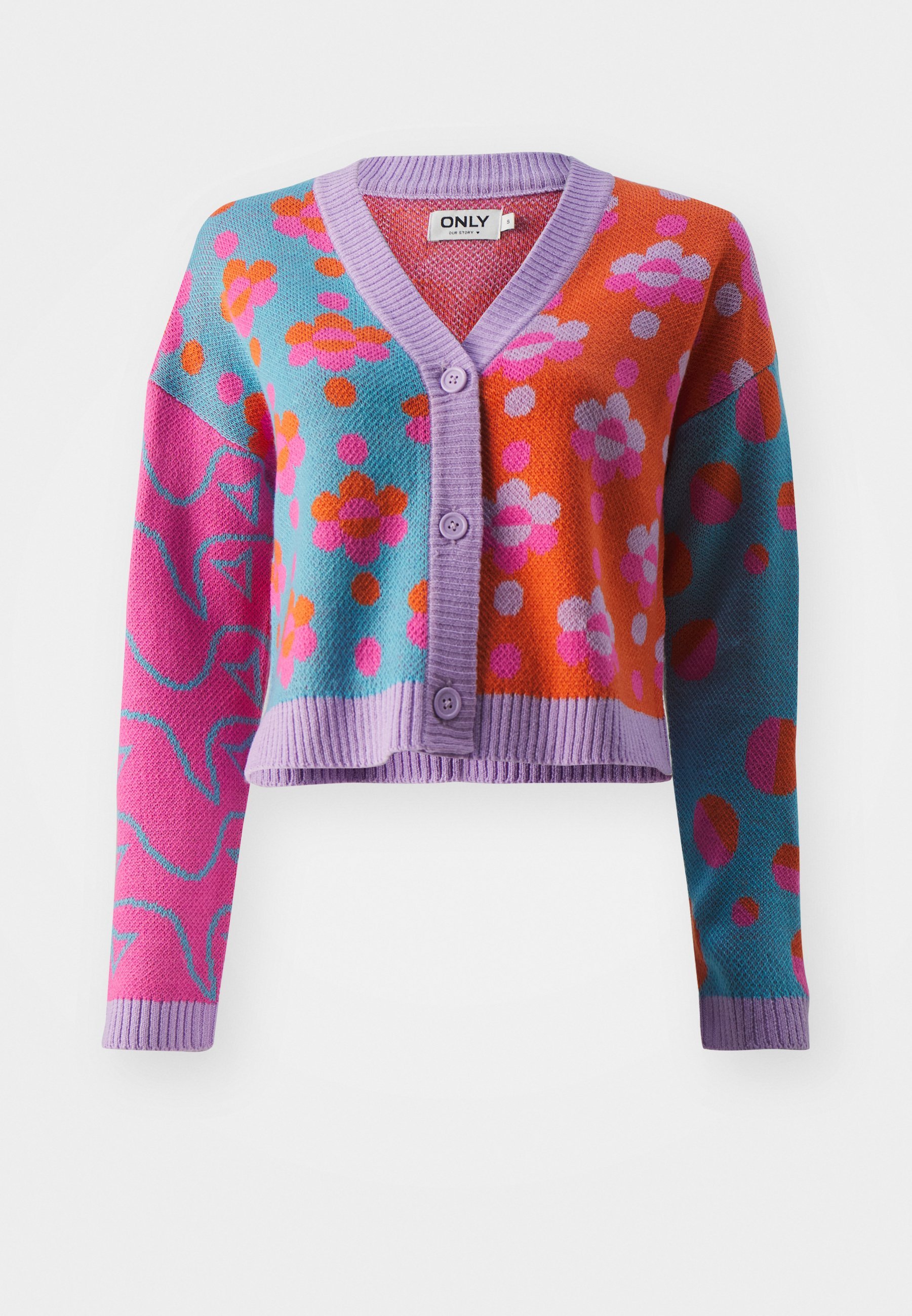 ONLY ONLJAYDI MIX V NECK - Cardigan - lawenda/koi/wodnik/truskawkowy księżyc