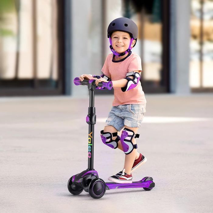 Monopattino a 3 ruote per bambini dai 3 ai 12 anni, pieghevole e regolabile in 4 altezze, ideale per bambine e bambini.