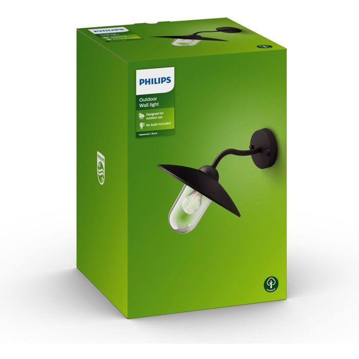 Applique da esterno - PHILIPS - Amaca - Nera