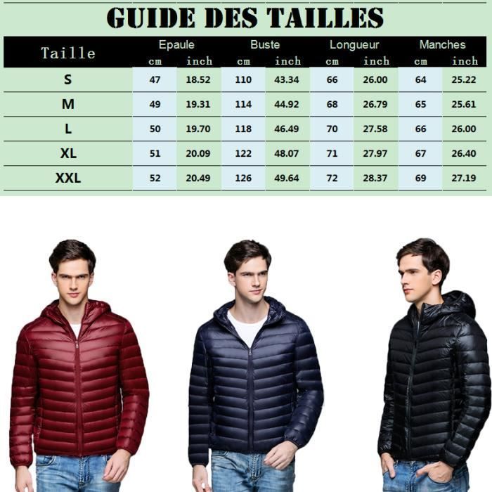 Chaqueta acolchada para hombre, chaqueta acolchada de manga larga con cuello alto y capucha, chaqueta de plumas cálida para entretiempo (otoño e invierno) - Azul