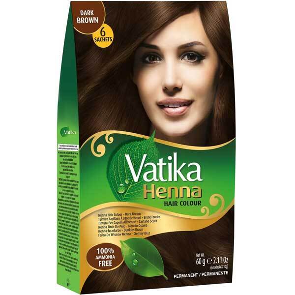 Permanentní barva na vlasy Dabur Henna tmavě hnědá