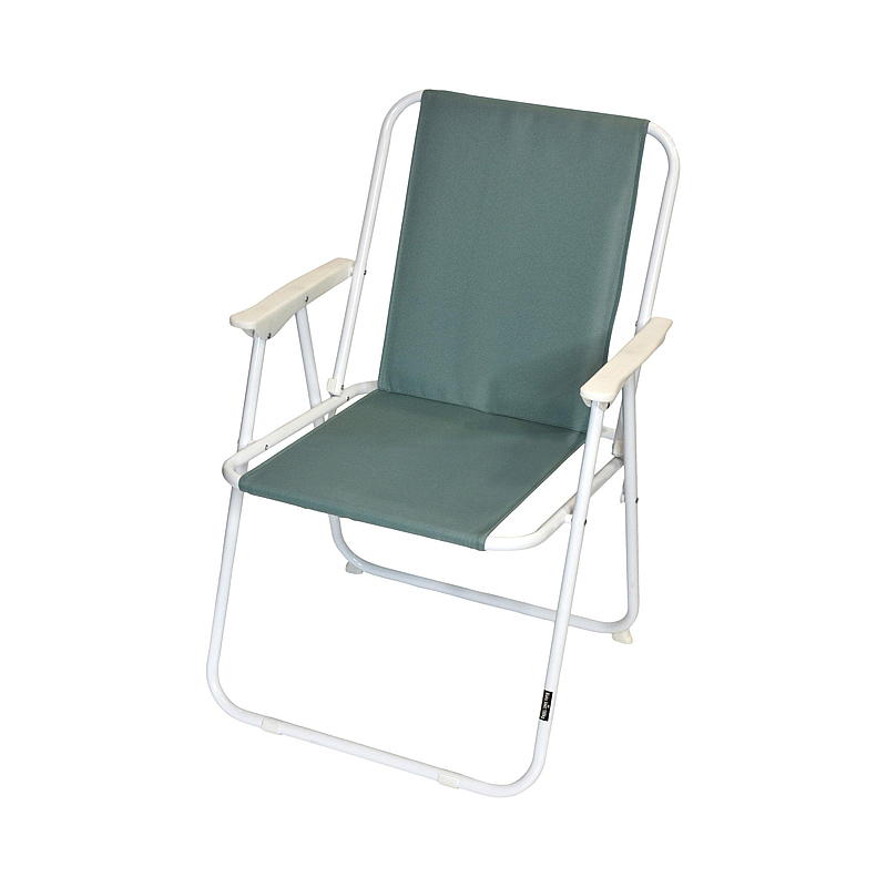 Sedia da campeggio per la casa, grigio/bianco, con imbottitura