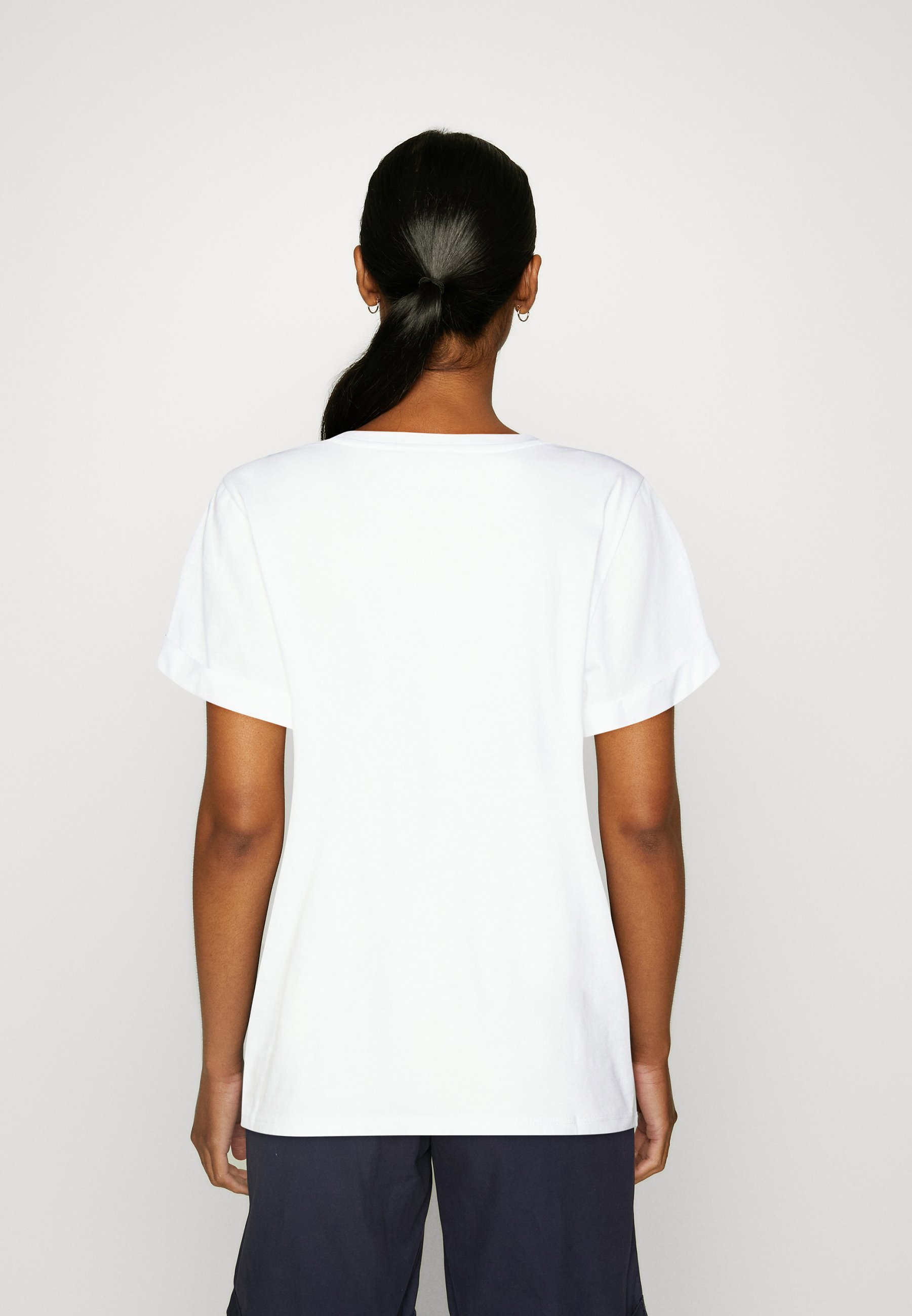 Guess ROLL CUFF - T-shirt met print - puur wit