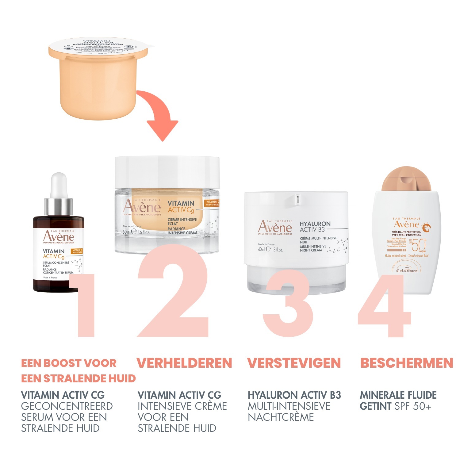 „Avène Vitamin Activ CG Radiance“ intensyvaus poveikio kreminis veido kremas, 50 ml