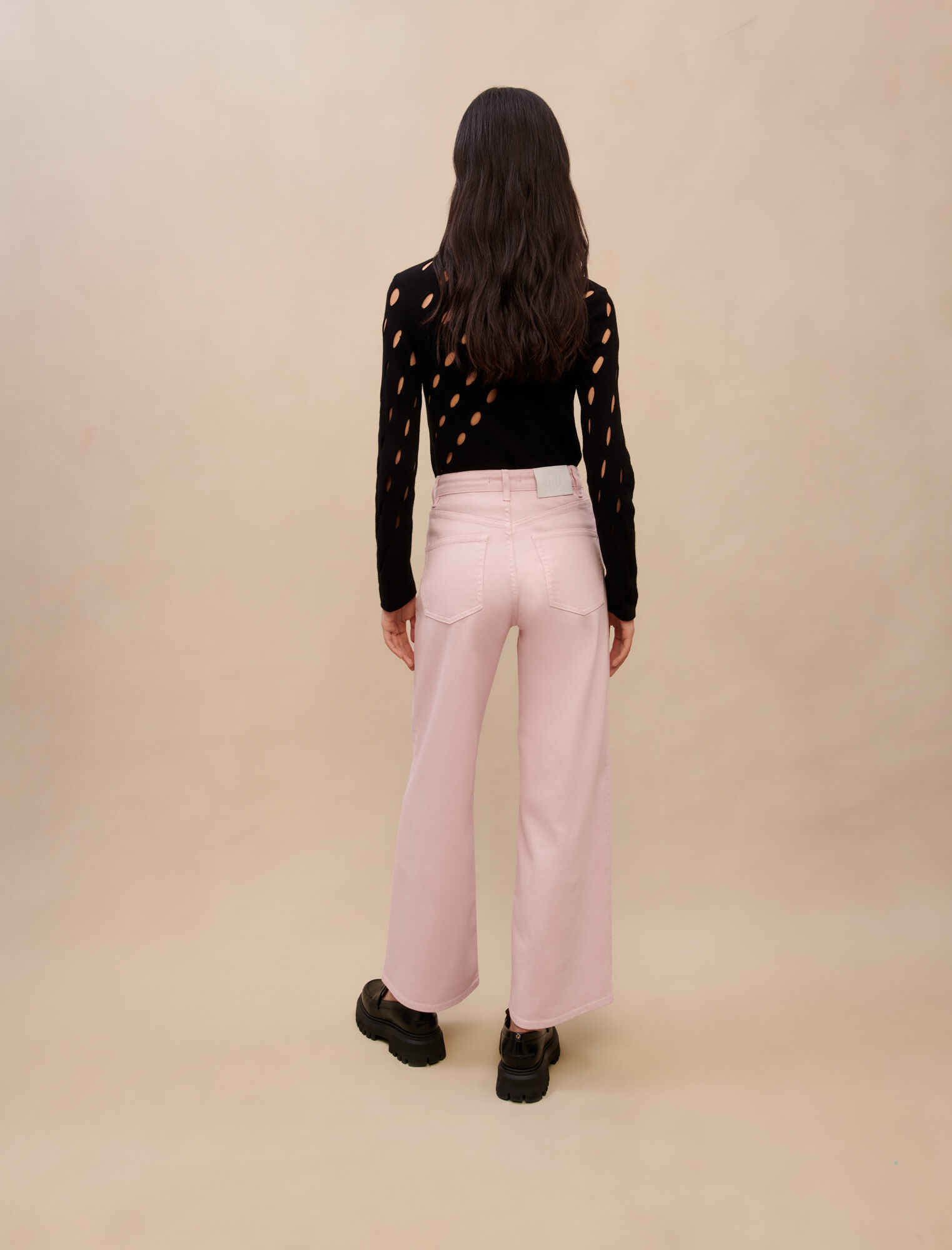 Roze jeans met wijde pijpen - Parma