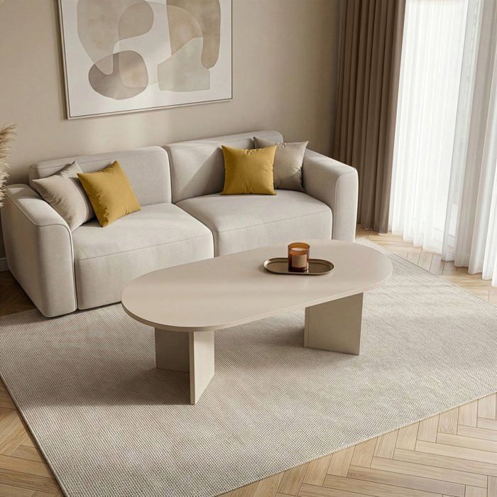 CALICOSY - Tavolino ovale L119 cm - IRIS - Cashmere