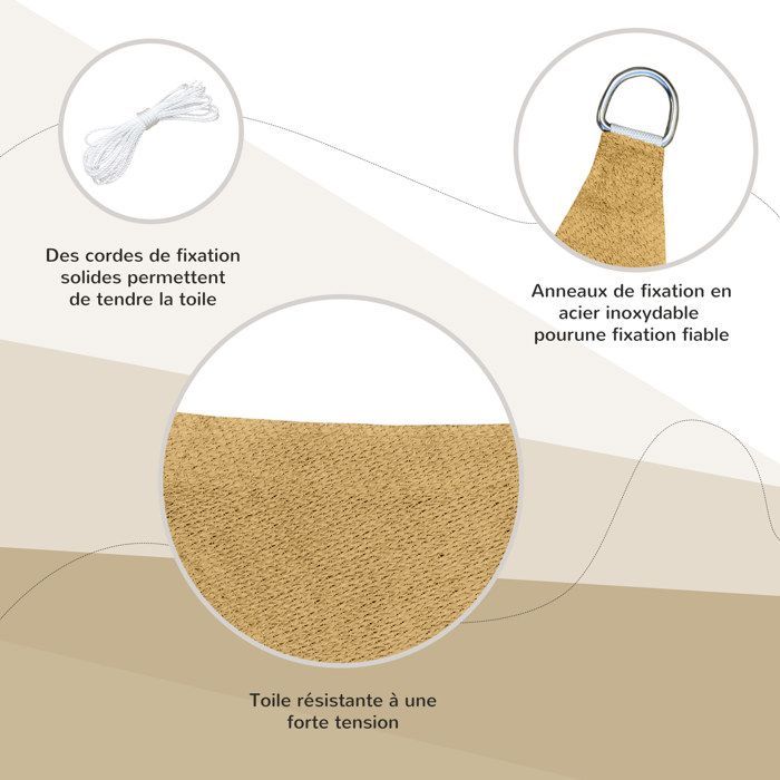 Outsunny - shade sail - HDPE - 300x400cm - Sand