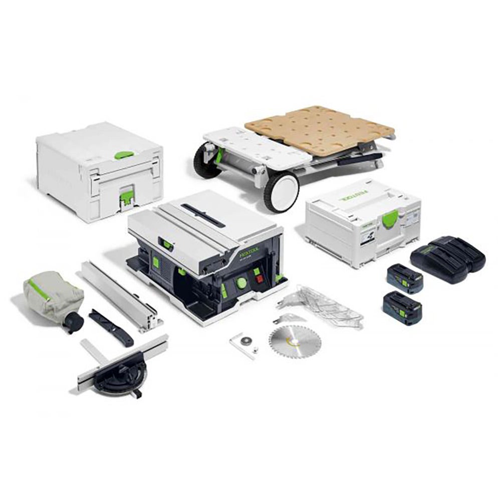 FESTOOL CSC SYS 50 18 V 168 mm batteridrevet sag Systainer 5,2 Ah Bluetooth-sett og underramme 577381