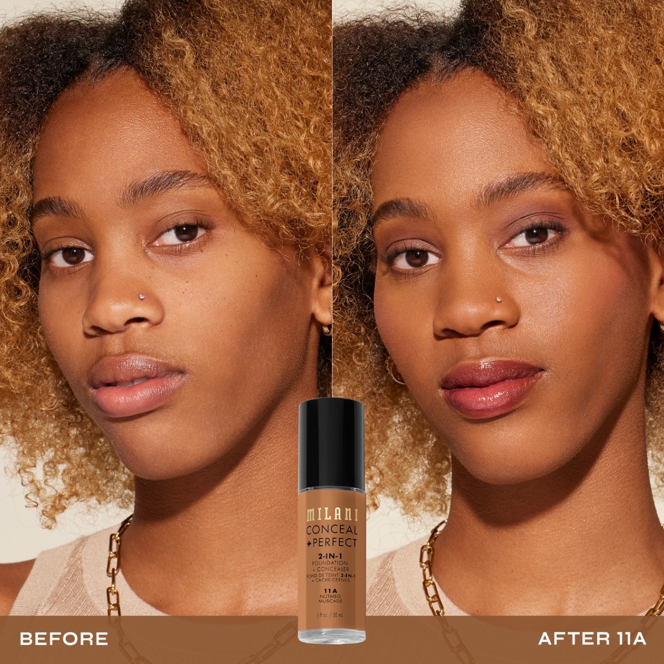 Milani Foundation 2-in-1 korektors + - 30 ml