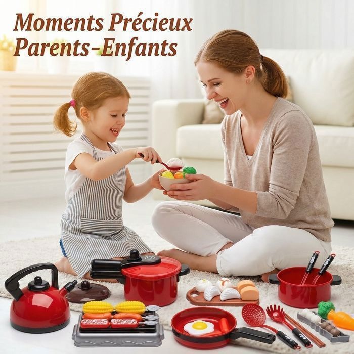 Ustensiles de Cuisine Enfant,Ensemble de cuisson,Jouet Cuisine Dinette Fruit Plastique Enfant,Accessoire Cuisine, Dinette-ECTEATOY