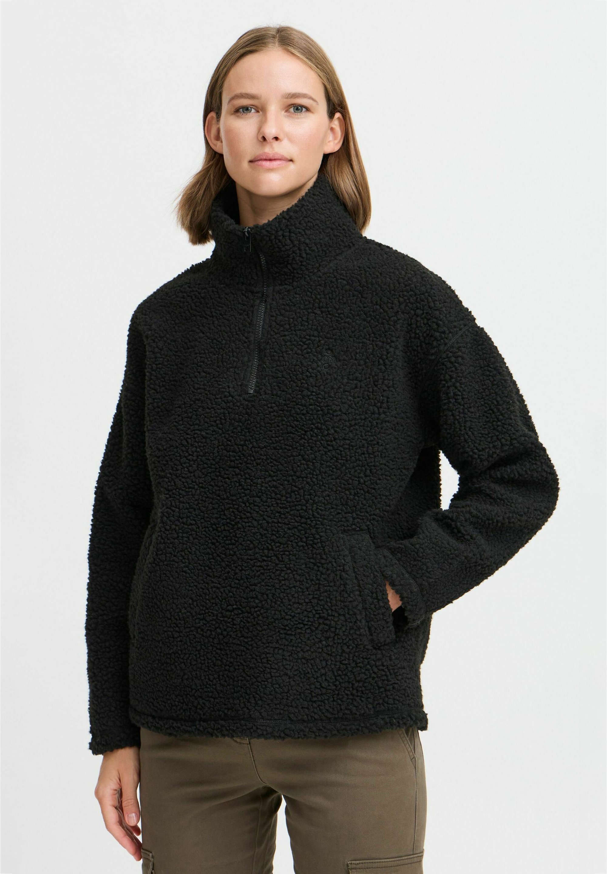 Pull en polaire Oxmo OXTOLIRONE TEDDY - noir
