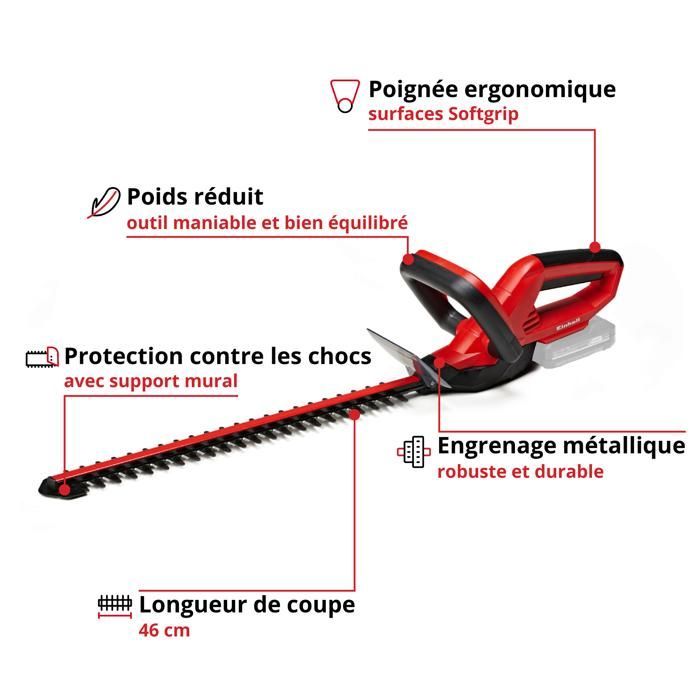 Einhell GE-CH 1846 Li draadloze heggenschaar - Solo PXC (18V, 46 cm snijbreedte, 52 cm blad) Geleverd zonder accu of oplader