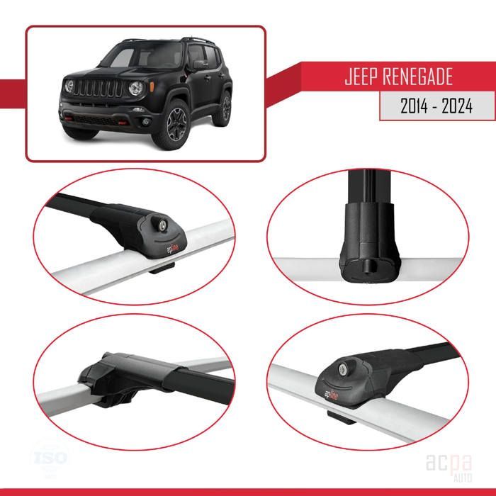 Barras de techo ACE-1 para Jeep Renegade 2014-2024, portaequipajes para coche / Negro