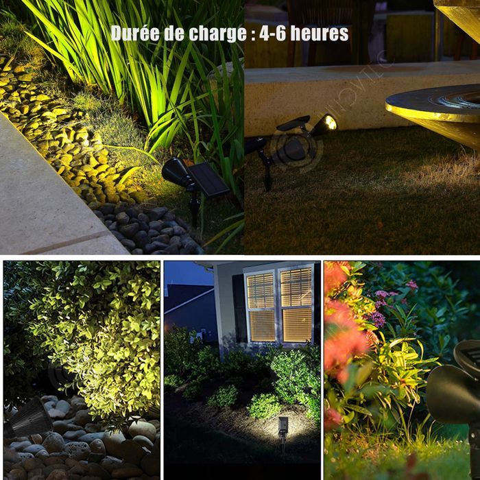 INN Solar Spot 2 pezzi Faretti LED da esterno super luminosi Impermeabili Faro solare da esterno