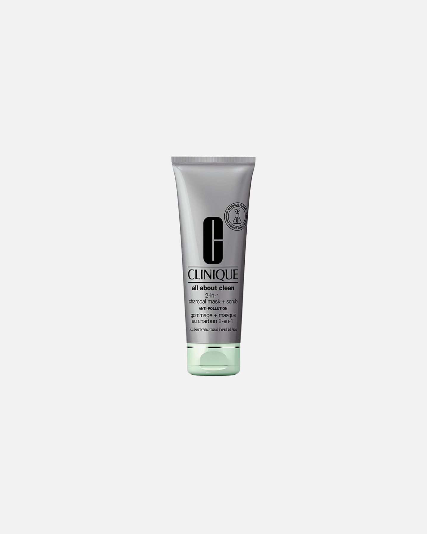 Clinique All About Clean™ 2-u-1 maska + piling s aktivnim ugljenom – 100 ml