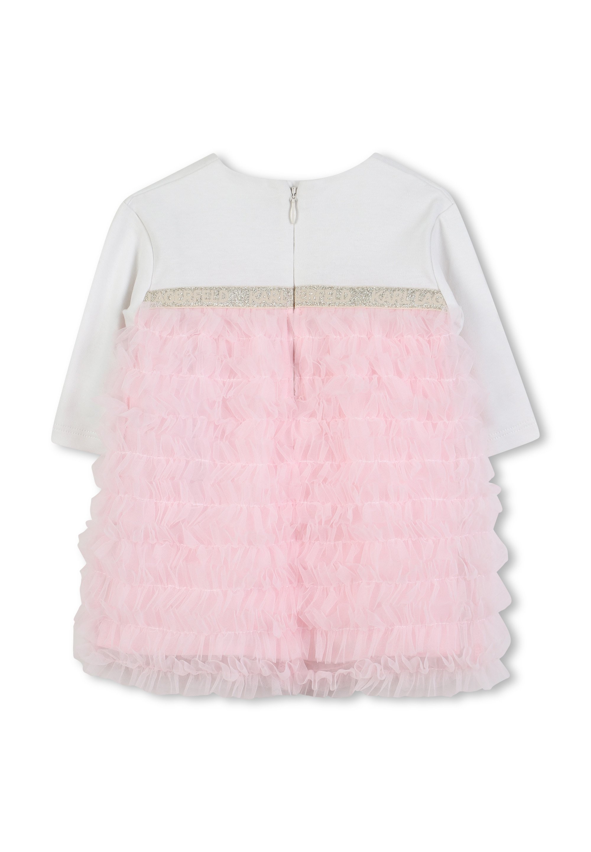 KARL LAGERFELD KINDERJURKJE - Cocktailjurk / Feestjurk - gebroken wit/roze