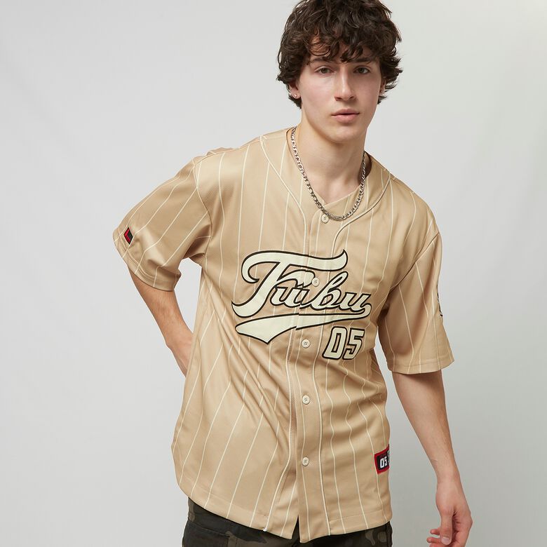 Varsity meerkleurig gestreept honkbalshirt
