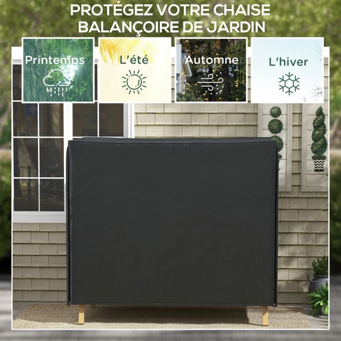 Telo di copertura per altalena da giardino - Outsunny - 220x125x172 cm - Tessuto Oxford - nero