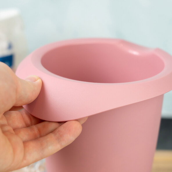 Roze driedelige set met rugpand.