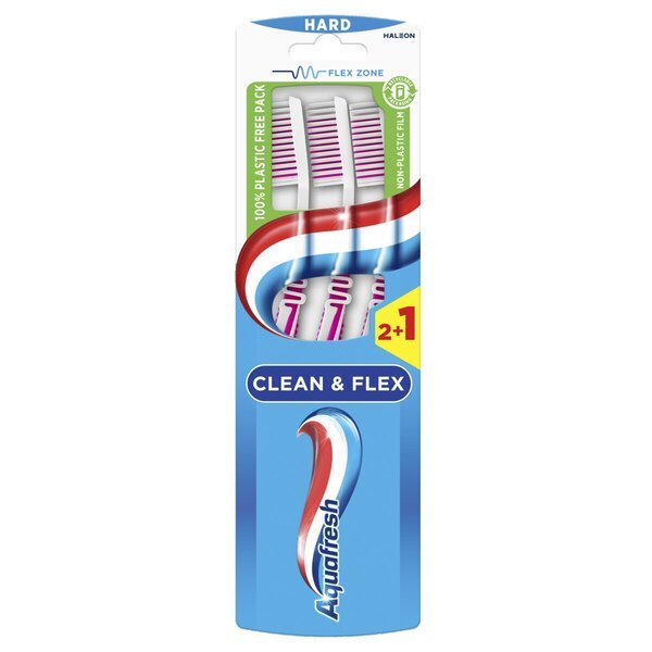 Aquafresh Clean & Flex tvrde četkice za zube<br>3 komada