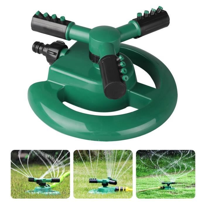 Garden Sprinkler, Lawn Sprinkler, 360 Degree Rotating Sprinkler, Watering Can with 3 Nozzles