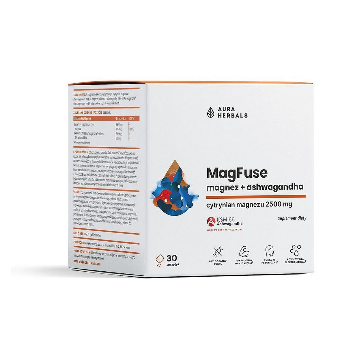 Aura Herbals MagFuse magnézium + ashwagandha