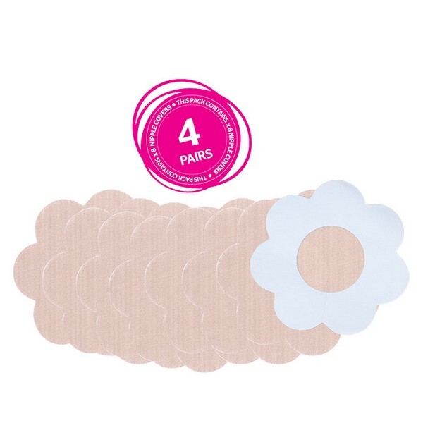 Brushworks Brustwarzenabdeckungen aus hautfarbenem Satin – 4 Paar