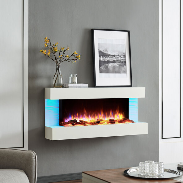 Șemineu electric de perete Helia