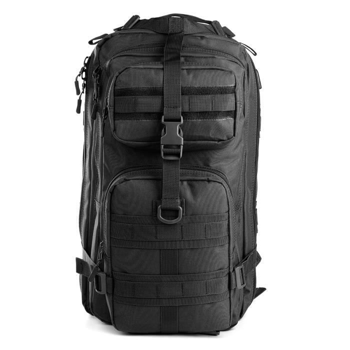 Mochila táctica - 36L - 900D Molle - Puerto USB - Impermeable Negra