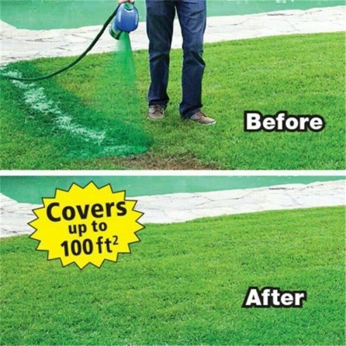 Hydro Mousse vloeibare spuitfles voor gazon-, gras- en tuingroei - 1 lege fles - 6 vloeistoffen - gieter