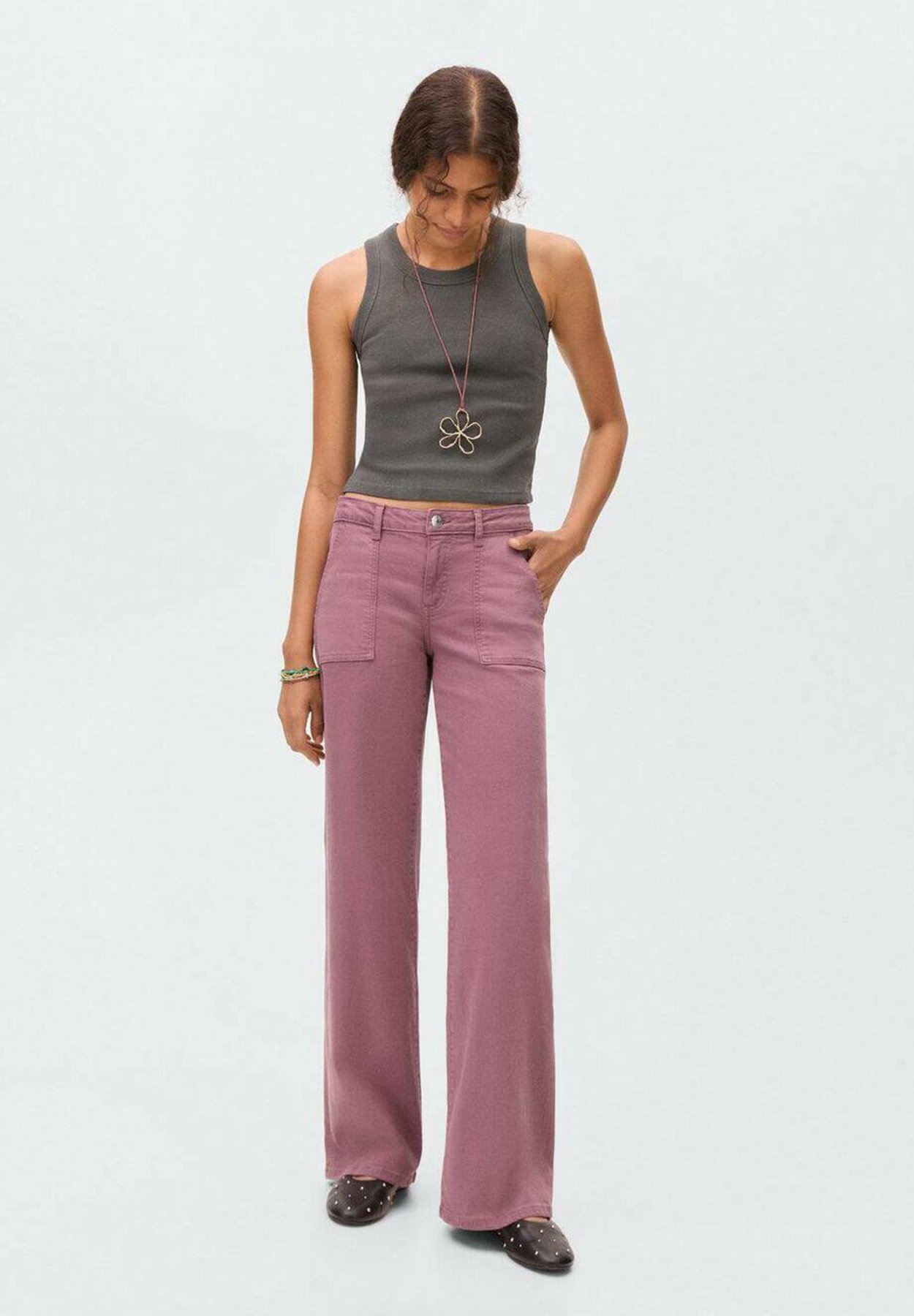 Mango Kids TEEN - Jean évasé - rose