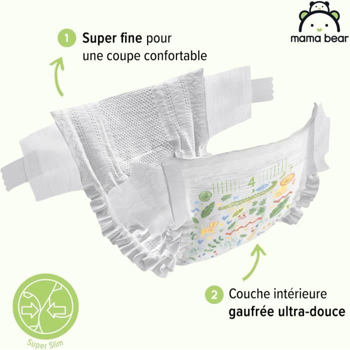 Marque A - Mama Bear - Couches bébé ultra absorbantes - Taille 4 8-14 kg - 168 Couches bébé