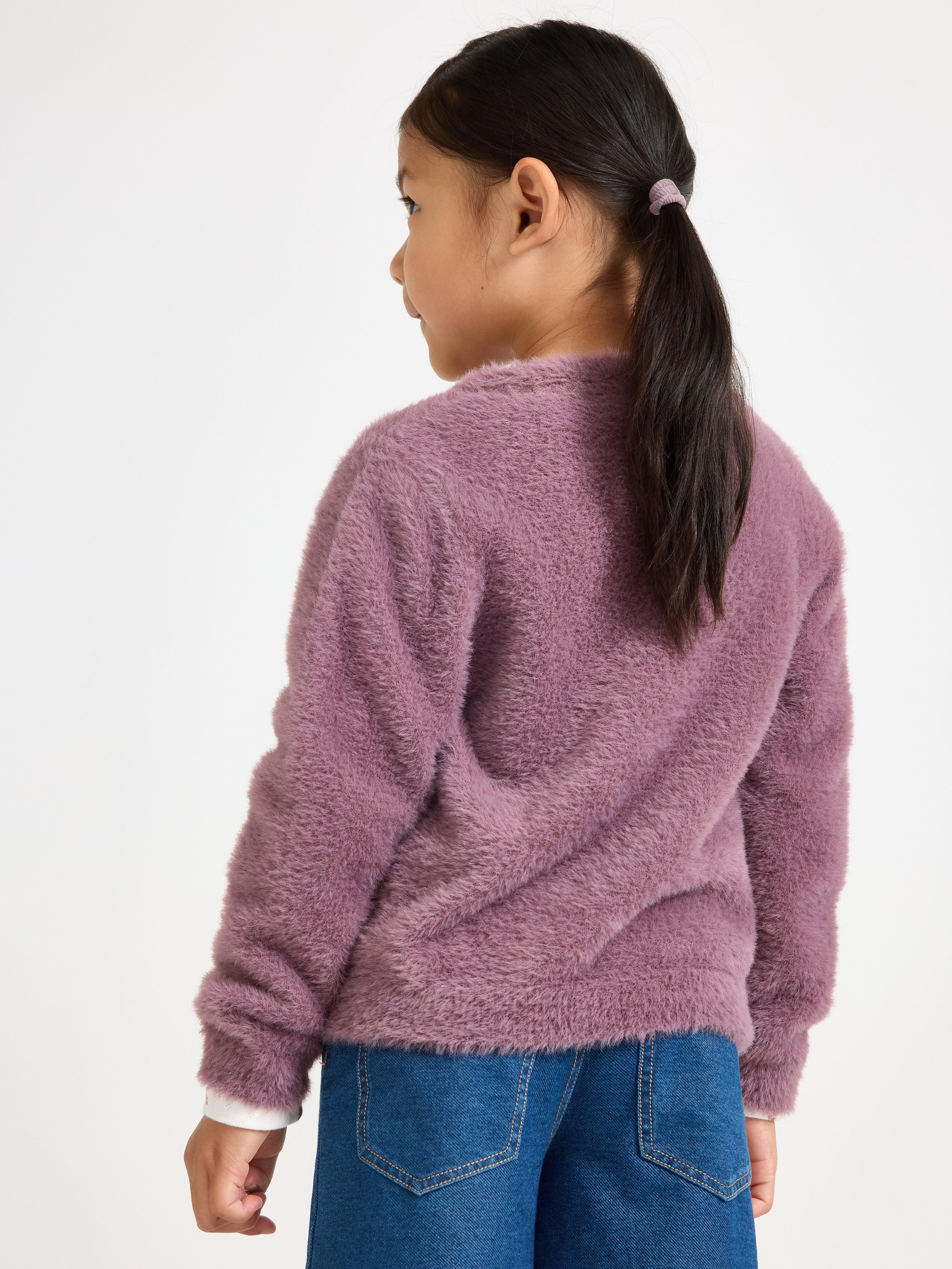 Cardigan i fjädergarn Dusty Lilac