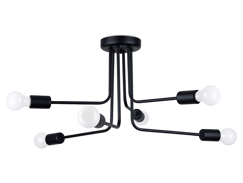 Lampa sufitowa Norah 6-punktowa 33 cm stalowa czarna