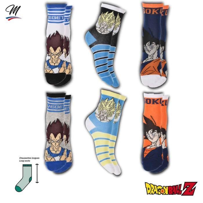 Pack of 6 Pairs of Boys' Dragon Ball Z Socks - FM - HW0651 - Goku and Vegeta - Orange
