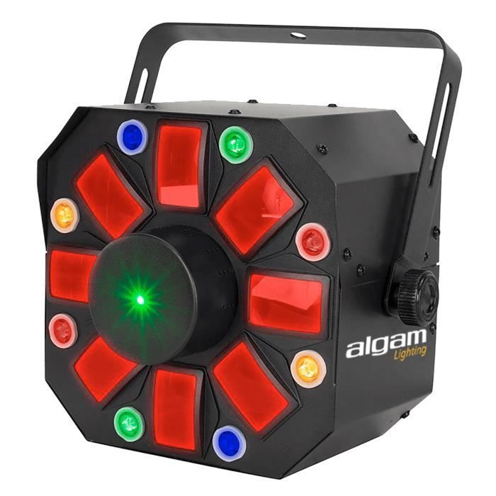 Light effect - PHEBUS2 - 3-in-1 combo - Derby, Strobe, Laser - 8 multi-colored LEDs