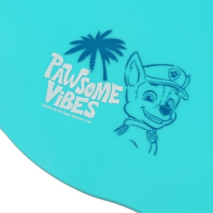 Gorro de natación de Chase de Paw Patrol, de silicona para niños de 3 años en adelante, elástico, talla universal para piscinas.
