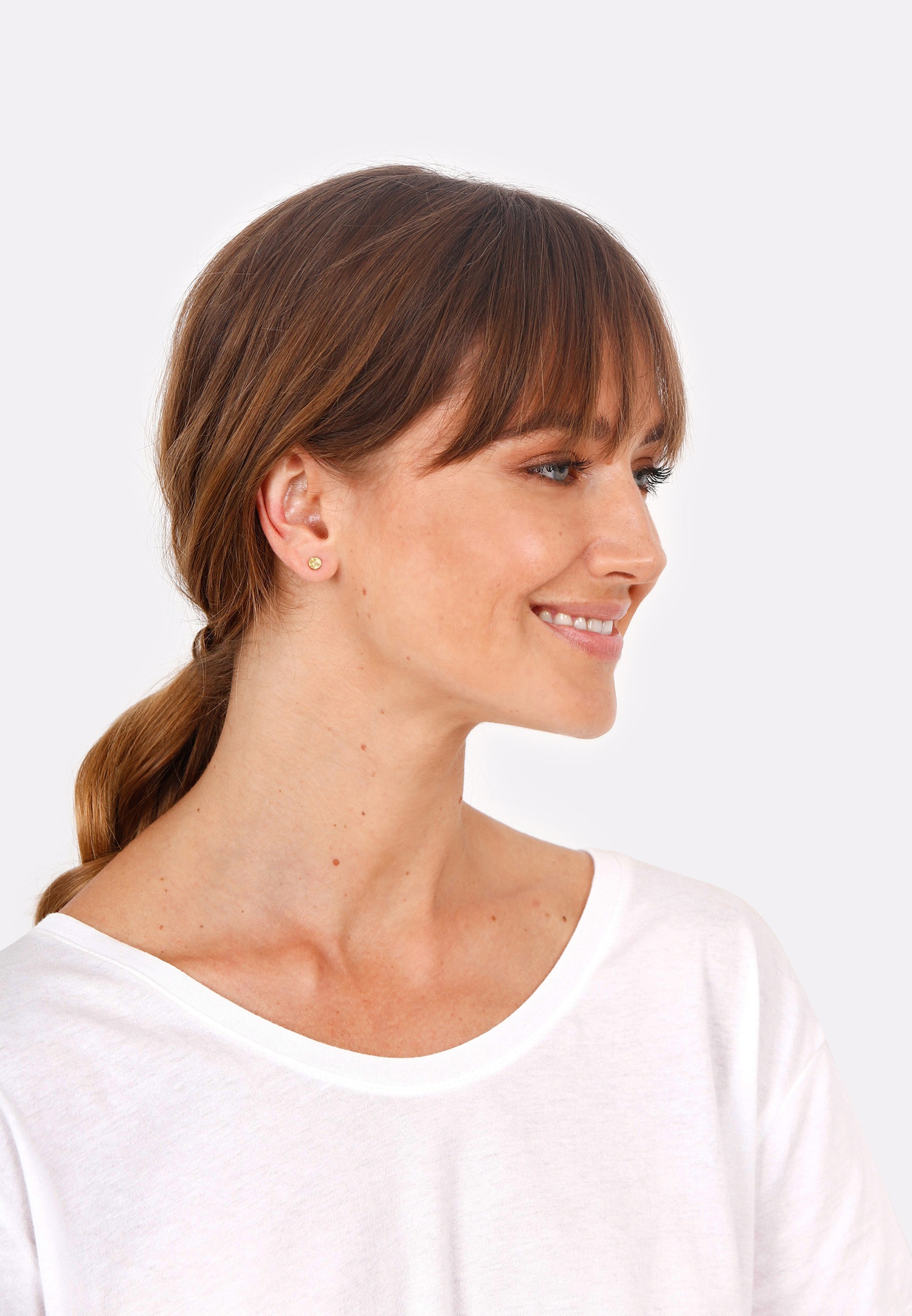 Elli Femmes Clous d'oreilles Set de 2 Martelées Brillantes en Argent Sterling 925