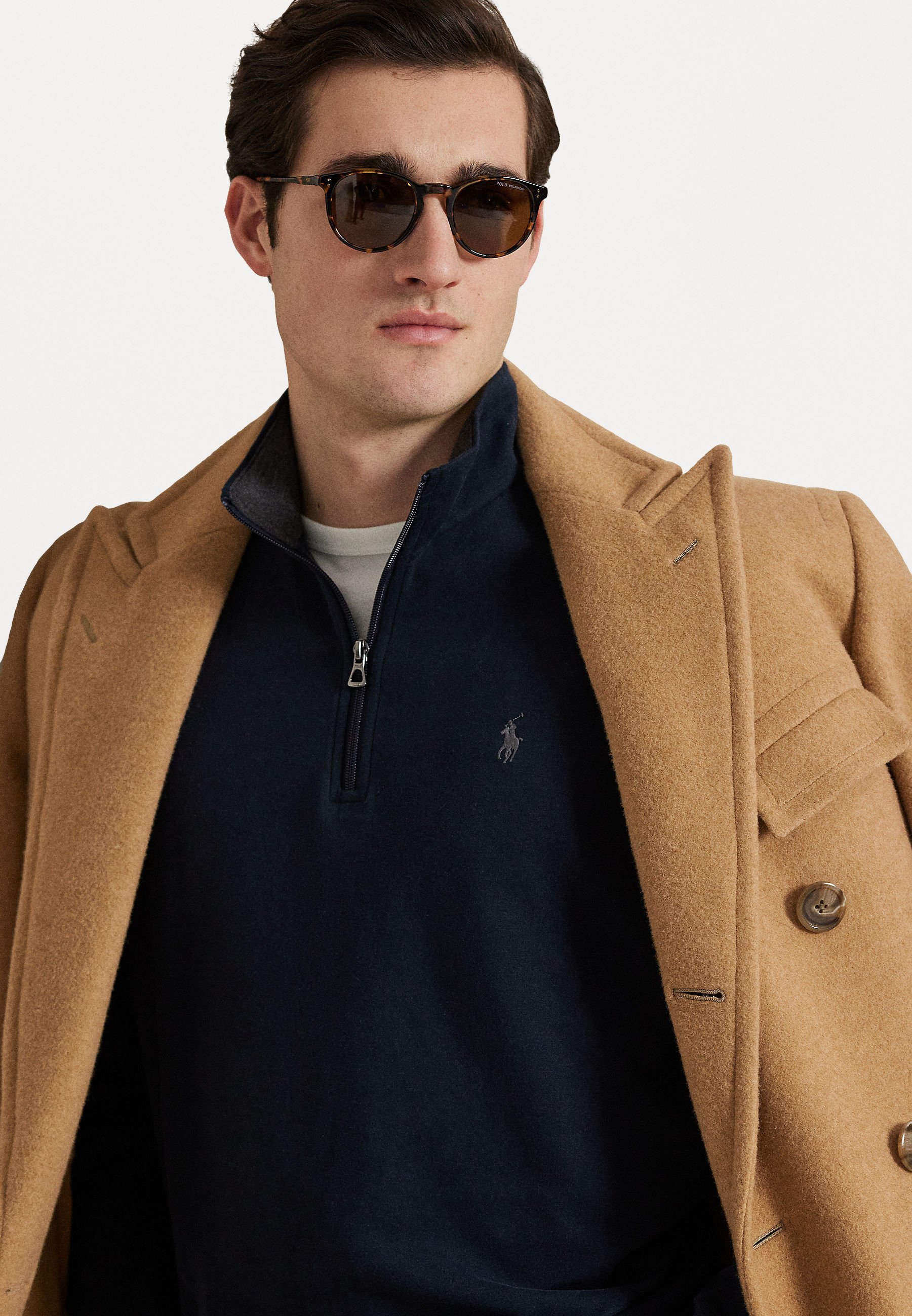 Polo Ralph Lauren LUXURY JERSEY QUARTER ZIP PULLOVER - Bluza - aviator navy