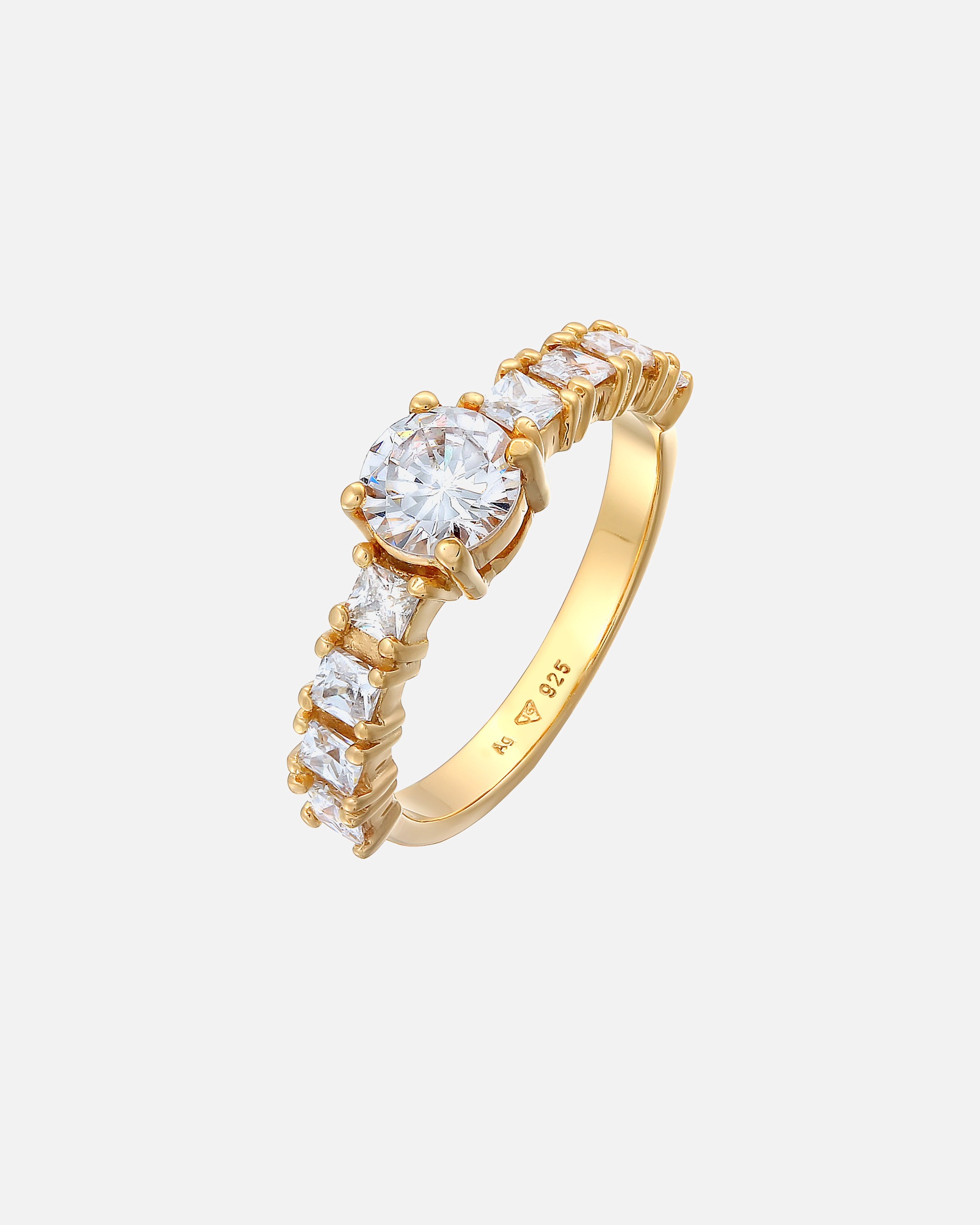 Elli Femmes Bague de fiançailles élégante avec Cristal de Zirconium en Argent Sterling 925